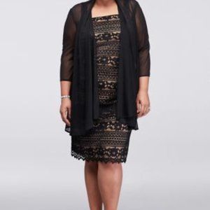 R&M Richards Woman 14W David's Bridal black dress *NEW* cocktail, evening